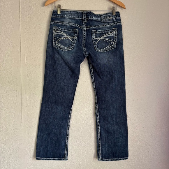 Silver Low Rise Santorini Cropped Blue Jeans Size 28 - Picture 3 of 10